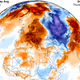 A temperature anomaly maps shows heat over Europe and the Arctic and a chill over Russia.